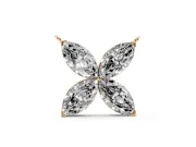 Marquise Lab-Grown Diamond Four-Petal Flower Pendant Necklace | V-Prong Tips | Yellow Gold