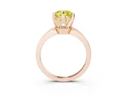 Round Tapered Solitaire Engagement Ring Setting for a Fancy Yellow Lab-Grown Diamond | Claw Prong Head | Rose Gold