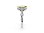 Marquise Halo Engagement Ring Setting for a Fancy Yellow Lab-Grown Diamond | Sterling Silver - Design NV-24725
