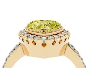 Heart-Shaped Milgrain Halo Engagement Ring Setting for a Fancy Yellow Lab-Grown Diamond | Pavé Shoulders | Yellow Gold