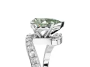 Pear-Shaped Bypass Pavé Engagement Ring Setting for a Fancy Green Lab-Grown Diamond | Platinum