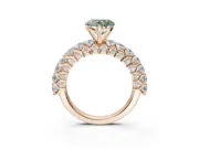 Heart-Shaped Shared Prong Engagement Ring Setting for a Fancy Green Lab-Grown Diamond | Rose Gold