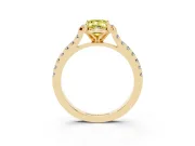 Emerald Cut Floral Petal Engagement Ring Setting for a Fancy Yellow Lab-Grown Diamond | Petal Accents | Yellow Gold