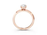 Pear Cut Diamond Solitaire Engagement Ring Set in Rose gold with Flat Band and Prong Setting