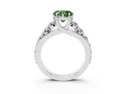 Heart-Shaped Engagement Ring Setting for a Fancy Green Lab-Grown Diamond | Sterling Silver - Design NV-24645