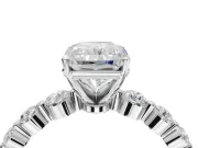Radiant Cut Graduated Side Stone Engagement Ring Setting | Individually Seated | Sterling Silver