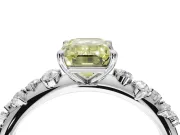 Emerald Cut Graduated Solitaire Engagement Ring Setting for a Fancy Yellow Lab-Grown Diamond | Platinum
