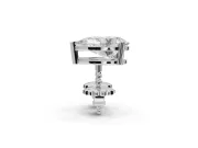 Radiant Cut Lab-Grown Diamond Solitaire Basket Stud Earrings | Open Gallery | White Gold