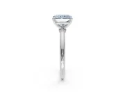 Radiant Cut Solitaire Engagement Ring Setting for a Fancy Blue Lab-Grown Diamond | Tapered Plain Band | White Gold