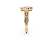 Marquise Channel Set Engagement Ring Setting for a Fancy Pink Lab-Grown Diamond | Rope Collar | Yellow Gold