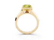 Princess Cut Halo Engagement Ring Setting for a Fancy Yellow Lab-Grown Diamond | Knife-Edge Band | Yellow Gold