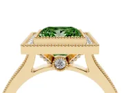 Princess Cut Halo Engagement Ring Setting for a Fancy Green Lab-Grown Diamond | Yellow Gold - Design NV-24721