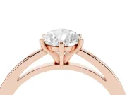 Pear-Shaped Solitaire Engagement Ring Setting | Basket Rail | Rose Gold
