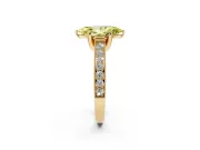 Marquise Hidden Halo Engagement Ring Setting for a Fancy Yellow Lab-Grown Diamond | Milgrain Pave | Yellow Gold