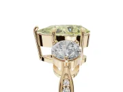 Pear-Shaped Three Stone Engagement Ring Setting for a Fancy Yellow Lab-Grown Diamond | Tapered Pave Band | Yellow Gold