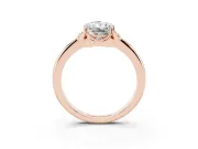 Radiant Cut Scalloped Petal Halo Engagement Ring Setting | Plain Band | Rose Gold