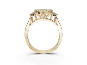Pear-Shaped Halo Engagement Ring Setting for a Fancy Yellow Lab-Grown Diamond | Graduated Channel Band | Yellow Gold