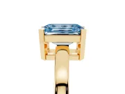 Emerald Cut Solitaire Engagement Ring Setting for a Fancy Blue Lab-Grown Diamond | Flat Tab Prongs | Yellow Gold