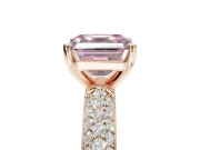 Asscher Cut Domed Pavé Engagement Ring Setting for a Fancy Pink Lab-Grown Diamond | Rose Gold