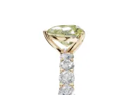 Heart-Shaped Shared Prong Engagement Ring Setting for a Fancy Yellow Lab-Grown Diamond | Yellow Gold