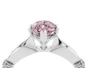 Marquise Floral Solitaire Engagement Ring Setting for a Fancy Pink Lab-Grown Diamond | White Gold