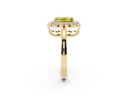 Emerald Cut Halo Engagement Ring Setting for a Fancy Yellow Lab-Grown Diamond | Yellow Gold - Design NV-24719