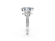 Marquise Three Stone Engagement Ring Setting for a Fancy Blue Lab-Grown Diamond | Tapered Pave Band | White Gold