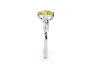 Cushion Cut Bypass Solitaire Engagement Ring Setting for a Fancy Yellow Lab-Grown Diamond | Plain Band | Sterling Silver