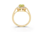 Oval Halo Engagement Ring Setting for a Fancy Yellow Lab-Grown Diamond | Polished Halo Rim | Yellow Gold