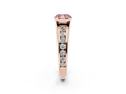 Cushion Cut Half Bezel Engagement Ring Setting for a Fancy Pink Lab-Grown Diamond | Rose Gold