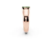 Radiant Cut Half Bezel Solitaire Engagement Ring Setting for a Fancy Green Lab-Grown Diamond | Wide Band | Rose Gold