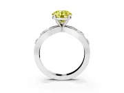 Round Loop Engagement Ring Setting for a Fancy Yellow Lab-Grown Diamond | Platinum