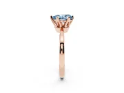 Fancy Blue Pear Cut Diamond Solitaire Engagement Ring Set in Rose gold with Slim Tapered Solitaire Band
