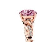 Round Vine Engagement Ring Setting for a Fancy Pink Lab-Grown Diamond | Rose Gold