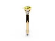 Round 5 Stone Engagement Ring Setting for a Fancy Yellow Lab-Grown Diamond | Yellow Gold