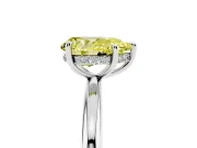 Pear-Shaped Hidden Halo Ring Setting for a Fancy Yellow Lab-Grown Diamond | Sterling Silver