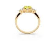Cushion Cut Cluster Engagement Ring Setting for a Fancy Yellow Lab-Grown Diamond | Yellow Gold