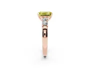 Emerald Cut Five Stone Engagement Ring Setting for a Fancy Yellow Lab-Grown Diamond | Rose Gold