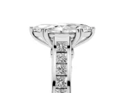 Marquise Cathedral Channel Set Engagement Ring Setting | Double Claw Prongs | Sterling Silver