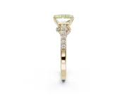 Radiant Cut Pavé Engagement Ring Setting for a Fancy Yellow Lab-Grown Diamond | Crossover Gallery | Yellow Gold