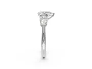 Pear-Shaped Three-Stone Engagement Ring Setting | Pear Side Stones | Platinum