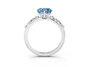 Heart-Shaped Graduated Solitaire Engagement Ring Setting for a Fancy Blue Lab-Grown Diamond | Platinum