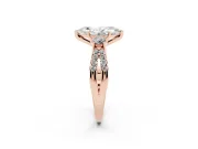 Marquise Three Stone Engagement Ring Setting | Pavé Split Shank | Rose Gold