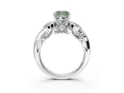 Cushion Cut Swirl Engagement Ring Setting for a Fancy Green Lab-Grown Diamond | Platinum