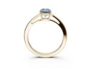 Emerald Cut Cathedral Engagement Ring Setting for a Fancy Blue Lab-Grown Diamond | Yellow Gold - Design NV-24626