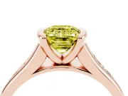 Emerald Cut Half Bezel Engagement Ring Setting for a Fancy Yellow Lab-Grown Diamond | Rose Gold