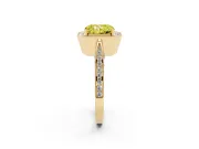 Radiant Cut Milgrain Halo Engagement Ring Setting for a Fancy Yellow Lab-Grown Diamond | Side Stones | Yellow Gold
