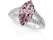 Marquise Graduated Split Shank Engagement Ring Setting for a Fancy Pink Lab-Grown Diamond | Sterling Silver