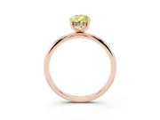 Fancy Yellow Pear Cut Diamond Solitaire Engagement Ring Set in Rose gold with Prong Setting and Polished Band