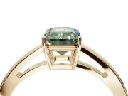 Emerald Cut Cathedral Engagement Ring Setting for a Fancy Green Lab-Grown Diamond | Yellow Gold - Design NV-24626